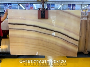Peach Orange Onyx Slab and Tiles for Floor and Wall