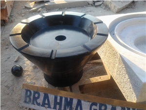 Solid Black Granite Monument Fountain Bowl,Large Stone Bowl Fountain